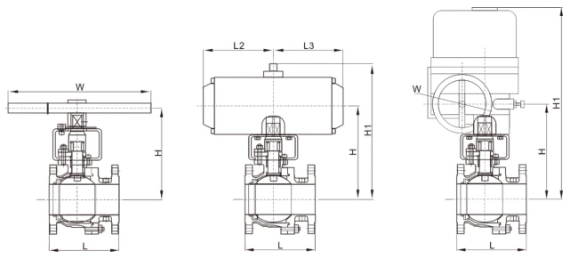Drawning Of A351 CF8M Metal-Seated Floating Ball Valve Drawning Of A351 CF8M Metal-Seated Floating Ball Valve